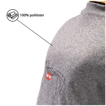 Blusa Gola Careca Aranha Cinza Fabrica Pet poliester